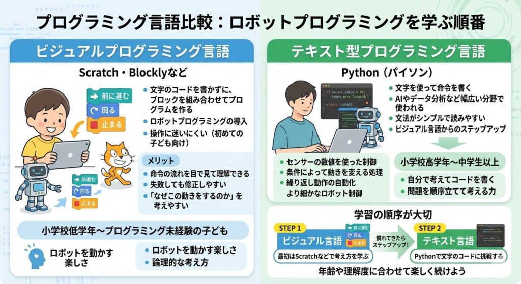 ロボットプログラミング比較図